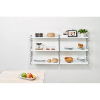 Trojposchodový regál s bielymi policami Metaltex Libro, šírka 70 cm – Obrázok 8