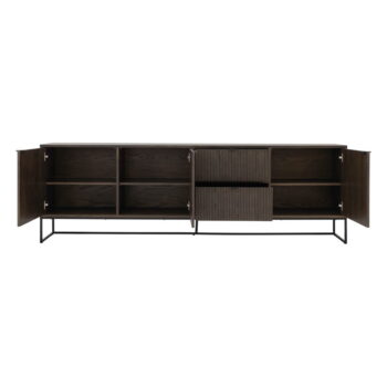 Tmavohnedá nízka komoda v dekore duba 235x76 cm Bali – Tenzo – Obrázok 3