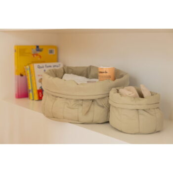 Svetlozelené látkové detské úložné boxy v súprave 2 ks ø 30x20 cm Bambie Olive – Lorena Canals - Image 3