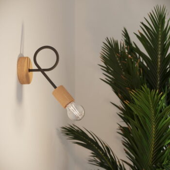 Nástenné svietidlo v čierno-prírodnej farbe Tumber – Nice Lamps - Image 7