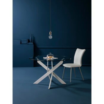 Okrúhly jedálenský stôl so sklenenou doskou 120x120 cm Ruth - Marckeric – Obrázok 5