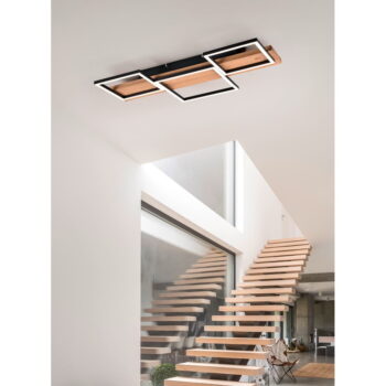 LED stmievateľné stropné svietidlo v čierno-prírodnej farbe 34x65 cm Harper – Trio - Image 3