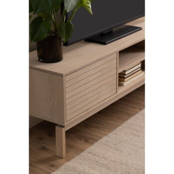TV stolík v dekore duba v prírodnej farbe 160x50 cm Linley – Actona - Image 9