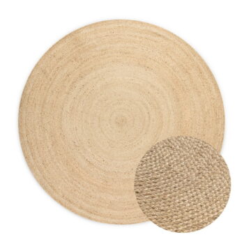Obojstranný jutový okrúhly koberec v prírodnej farbe ø 200 cm Braided Ivory – Hanse Home