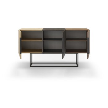 Nízka komoda v dekore duba v hnedo-prírodnej farbe 150x80 cm Titan – Marckeric - Image 5