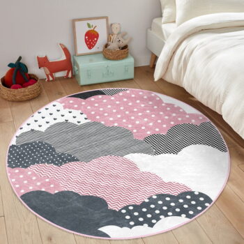 Ružovo-sivý detský koberec ø 80 cm Comfort – Mila Home - Image 6
