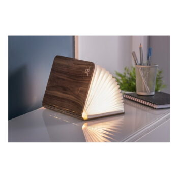 Hnedá LED stolová lampa s textilným tienidlom (výška  2,5 cm) Booklight – Gingko - Image 4