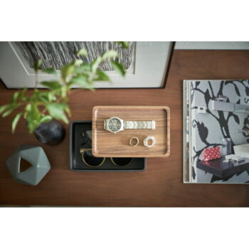 Čierny úložný box s vekom 18.5x12.5x7 cm Rin – YAMAZAKI – Obrázok 2