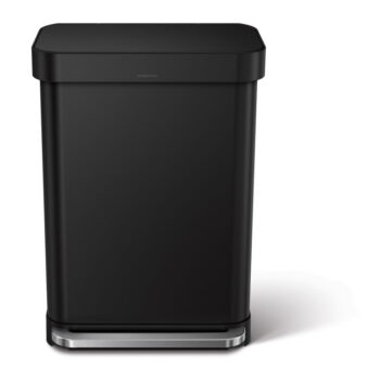 Matne čierny nášľapný oceľový odpadkový kôš 55 l – simplehuman - Image 2
