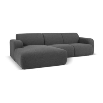 Tmavosivá rohová pohovka z textílie bouclé (ľavý roh) Molino – Micadoni Home - Image 2