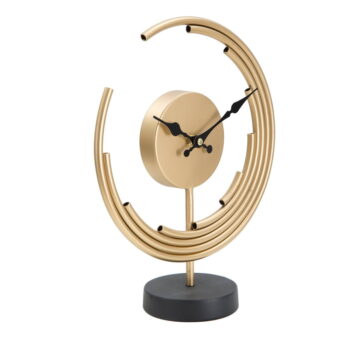 Stolové hodiny v zlatom dekore Mauro Ferretti Moon – Obrázok 2