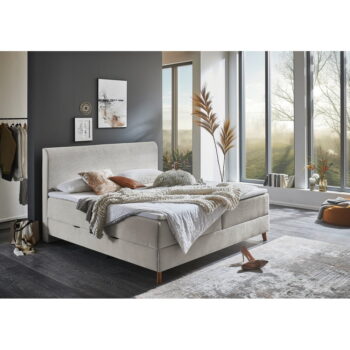 Béžová boxspring posteľ s úložným priestorom 160x200 cm Memphis - Meise Möbel - Image 9