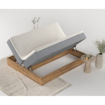 Boxspring posteľ s úložným priestorom v sivo-prírodnej farbe 180x200 cm Faro – Maison de Rêve - Image 7