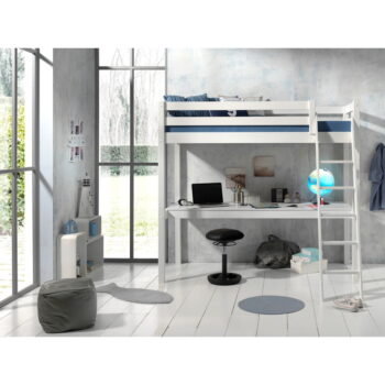 Biela vyvýšená detská posteľ z borovicového dreva 90x200 cm PINO – Vipack – Obrázok 2