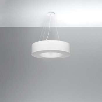 Biele závesné svietidlo s textilným tienidlom ø 70 cm Galata – Nice Lamps - Image 4
