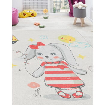 Biely detský koberec 80x140 cm Happy Bunny – Oyo Concept - Image 3
