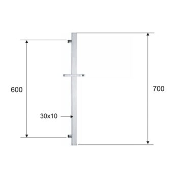 Matne čierna nástenná mosadzná sprchová tyč s posuvným držiakom 70 cm – Sapho - Image 2
