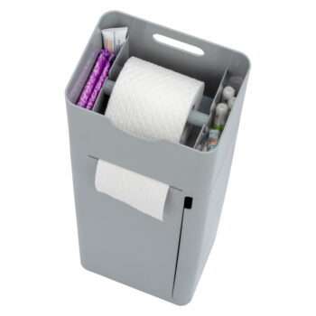 Sivý plastový stojan na toaletný papier so štetkou Imon – Wenko – Obrázok 9