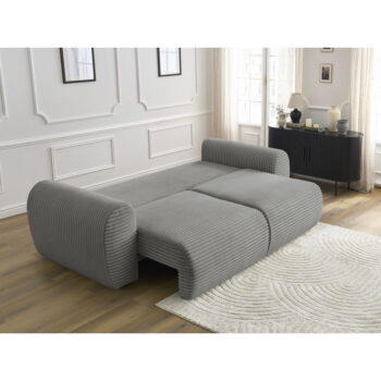 Tmavosivá menčestrová rozkladacia pohovka 257 cm Lucien – Bobochic Paris - Image 9