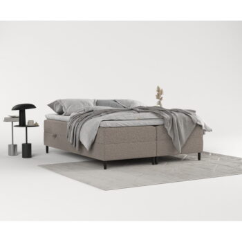 Hnedá boxspring posteľ s úložným priestorom 140x200 cm Malte – Maison de Rêve - Image 6