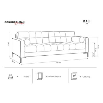 Tmavozelená zamatová pohovka Cosmopolitan Design Bali - Image 2
