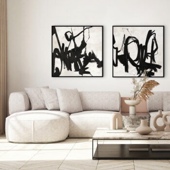 Ručne maľovaný obraz 100x100 cm Playblack 1 – Malerifabrikken - Image 5
