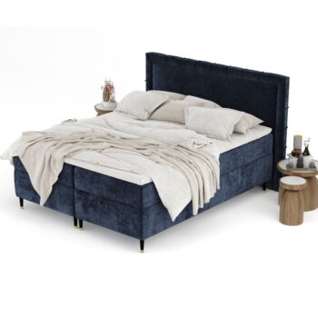 Tmavomodrá boxspring posteľ s úložným priestorom 160x200 cm Voyage – Maison de Rêve – Obrázok 11