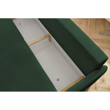 Tmavozelená menčestrová rozkladacia pohovka 211 cm Marcel – Bobochic Paris - Image 4