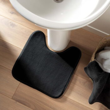 Čierna WC kúpeľňová predložka 45x45 cm Vitamine – douceur d'intérieur – Obrázok 2