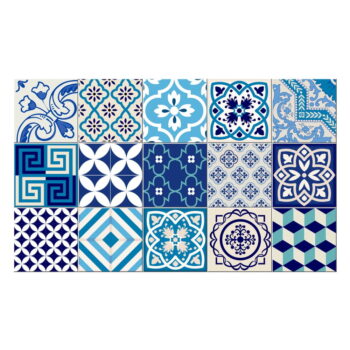 Sada 15 dekoratívnych samolepiek na stenu Ambiance Azur, 10 × 10 cm – Obrázok 2