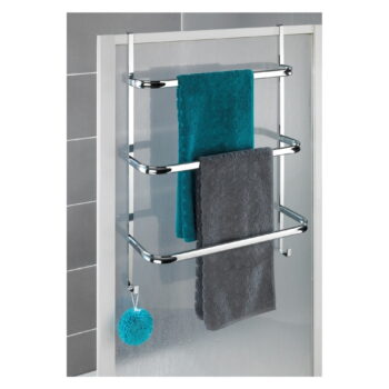 Strieborný samodržiaci věšiak na uteráky Wenko Towel Holder Chrome, 21 × 54 cm - Image 2