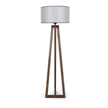 Sivo-hnedá stojacia lampa s textilným tienidlom (výška 149 cm) Maçka – Opviq lights - Image 6