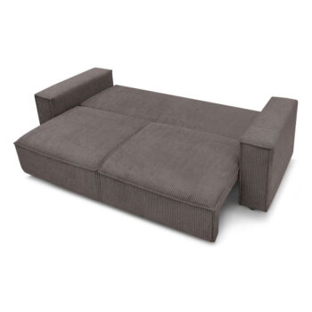 Tmavohnedá menčestrová rozkladacia pohovka 245 cm Nihad – Bobochic Paris - Image 7