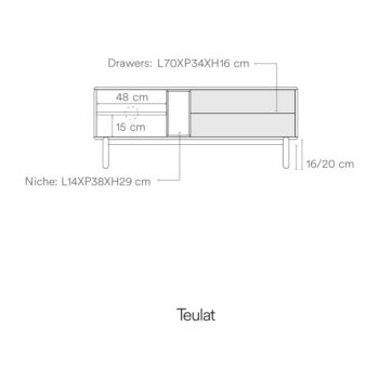 Tmavosivý TV stolík 140x56 cm Corvo - Teulat - Image 6