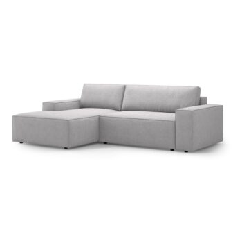 Svetlosivá rozkladacia rohová pohovka z textílie bouclé (ľavý roh) Jodie – Micadoni Home - Image 5