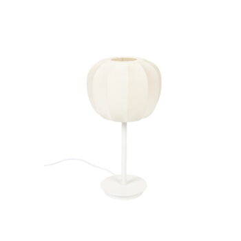 Biela stolová lampa s textilným tienidlom (výška 42 cm) – White Label