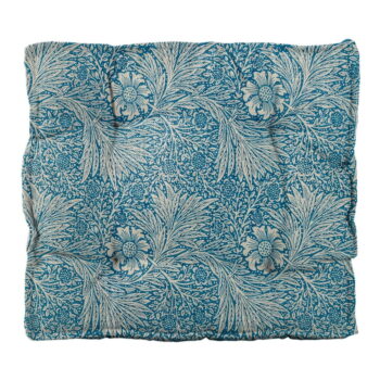 Modrý sedák s prímesou ľanu Tierra Bella Wild Flowers, 37 x 37 cm - Image 2