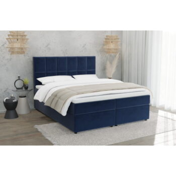 Tmavomodrá boxspring posteľ s úložným priestorom 160x200 cm Flip – Ropez - Image 3