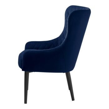 Tmavomodré zamatové kreslo Ottowa – Unique Furniture – Obrázok 2