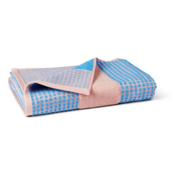 Modro-ružová froté osuška z Bio bavlny 70x140 cm Check – JUNA – Obrázok 3