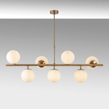 Stropné svietidlo v bielo-zlatej farbe so skleneným tienidlom 40x113 cm Fazli – Opviq lights - Image 5