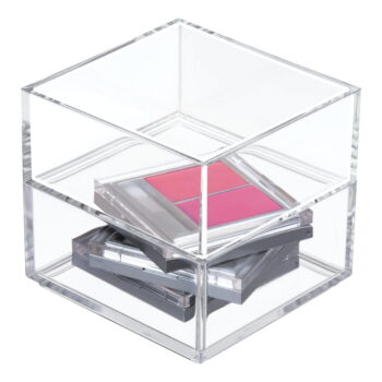 Priehľadný stohovateľný organizér iDesign Clarity, 10 x 10 cm - Image 2