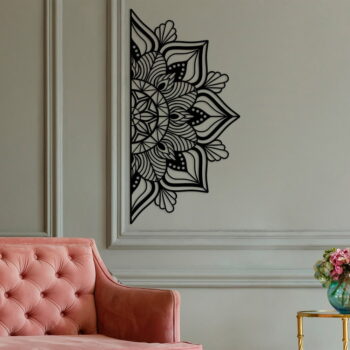 Kovová nástenná dekorácia 118x59 cm Mandala – Wallity - Image 5