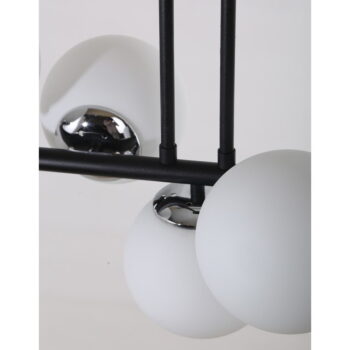 Biele/čierne stropné svietidlo so skleneným tienidlom ø 15 cm Sail – Squid Lighting - Image 4