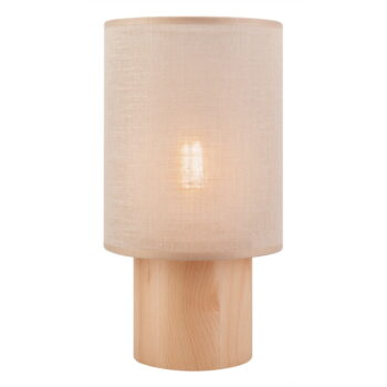 Svetlohnedo-béžová stolná lampa s textilným tienidlom, výška 30 cm Ari – LAMKUR