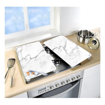 Súprava 2 sklenených krytov na sporák Wenko Marble, 52 × 30 cm - Image 5