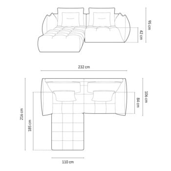 Červená rohová pohovka (variabilný roh) Bloom – Micadoni Home - Image 7