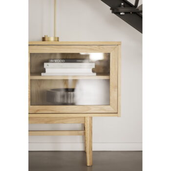 Vitrína v dekore duba s posuvnými dverami v prírodnej farbe 170x75 cm Hazelton – Rowico – Obrázok 4
