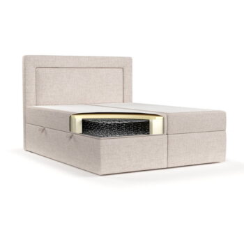 Béžová boxspring posteľ s úložným priestorom 200x200 cm Imagine – Maison de Rêve - Image 2