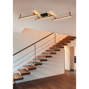 LED stropné svietidlo na diaľkové ovládanie v čierno-prírodnej farbe 10x180 cm Bellari – Trio - Image 3